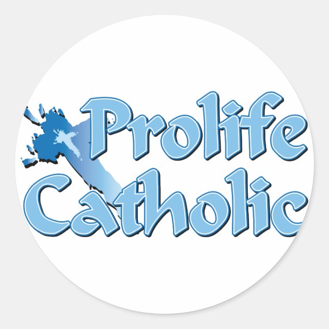 Prolife Catholic Cross Classic Round Sticker (Front)