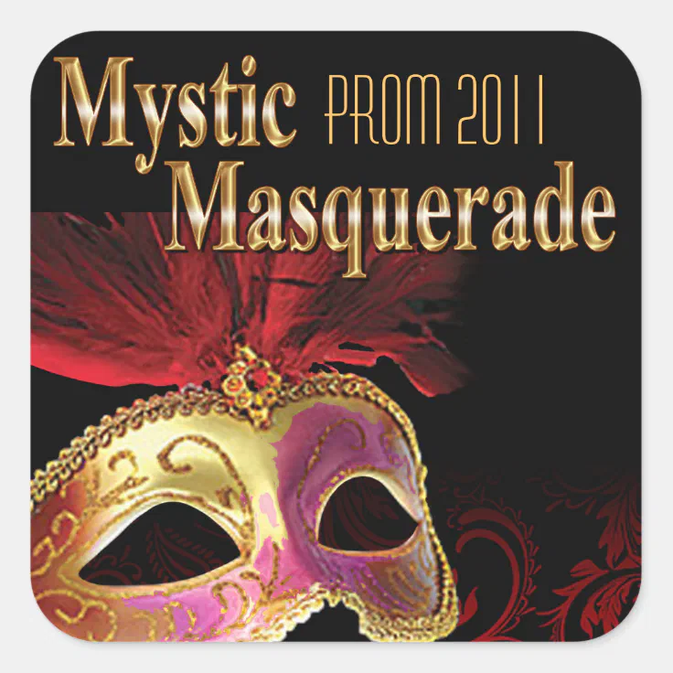 Prom 2011 Mystic Masquerade Party Square Sticker | Zazzle