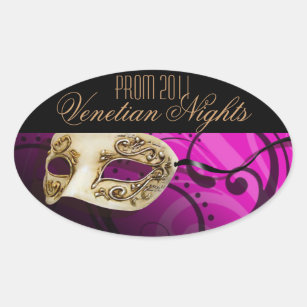 Prom 2011 Venetian Nights Masquerade Party Oval Sticker