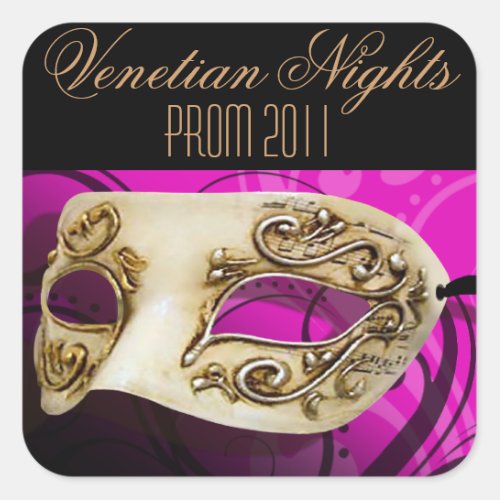 Prom 2011 Venetian Nights Masquerade Party Square Sticker