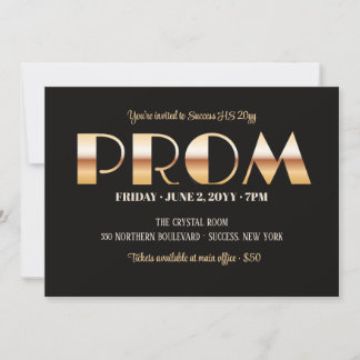 Prom Bold Letters Invitation