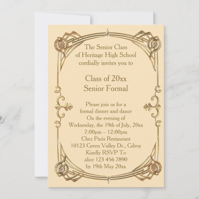 prom class senior formal invitation (Front)