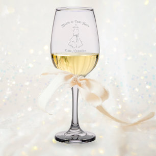 Prom Dress / Party Frock with Personalized Text Wine Glass
