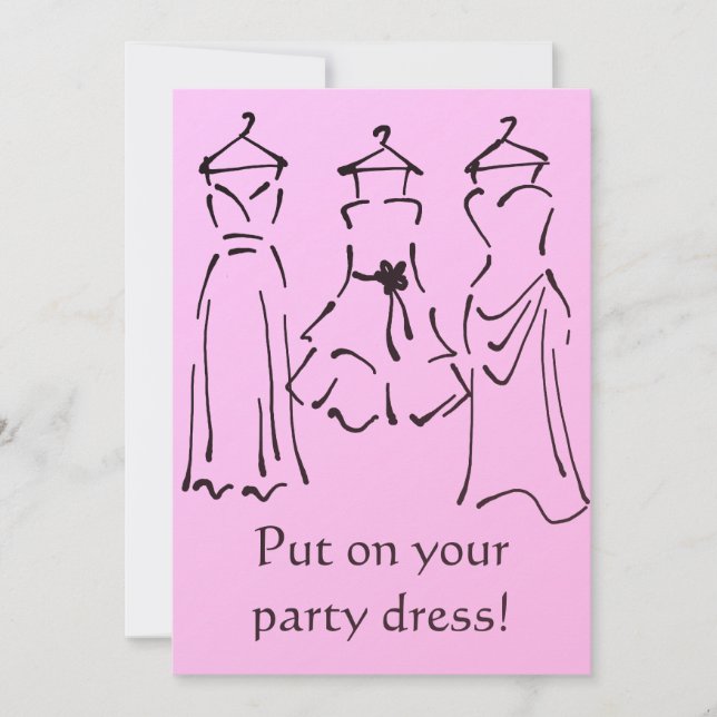 Prom Dresses Design customizable pink Invitation (Front)