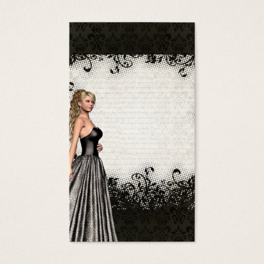 Prom girl in a black dress (Front)