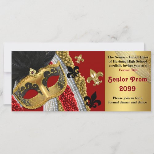 Prom Invitation Ticket styleMasqueradechictrend