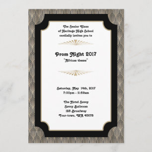 Prom Night, African theme Invitation