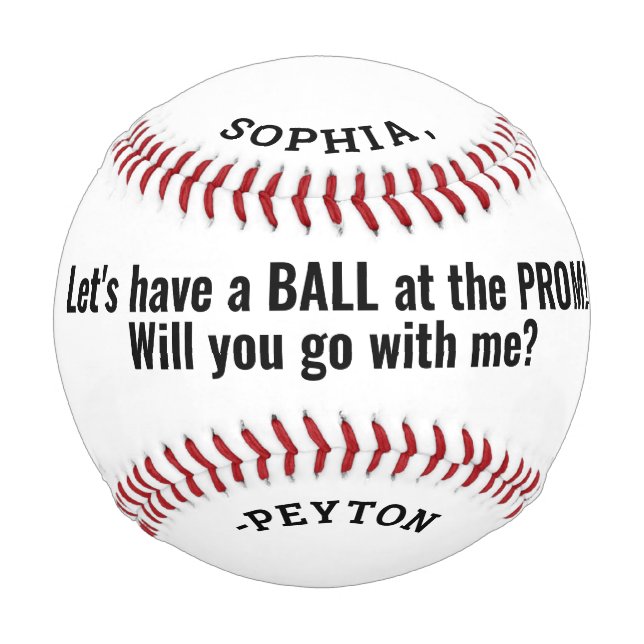 Prom or HOCO Proposal Cute Funny Promposal Idea Baseball (Front)