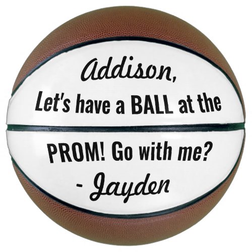 Prom or HOCO Proposal Cute Funny Promposal Idea Basketball