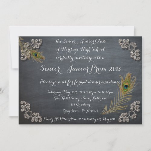 Prom Senior_Junior chalkboard Handwriting Invitation