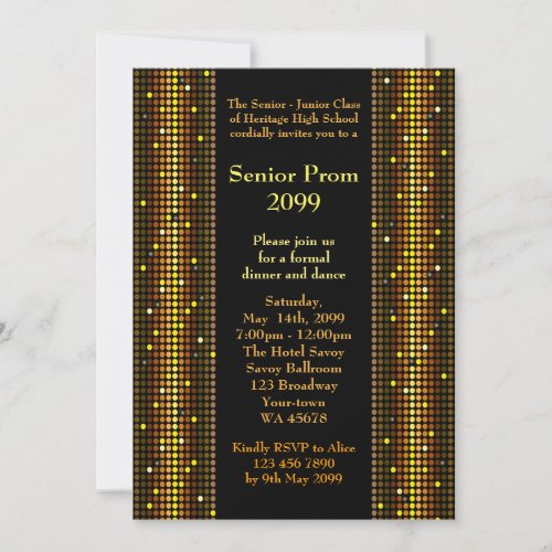 Prom senior juniorDiscoGatsby stylecolumn light Invitation