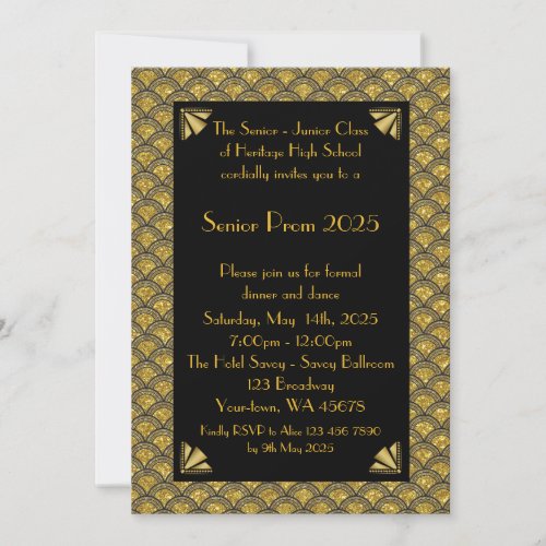 Prom Senior_Junior Gatsby style 1920s style Invitation