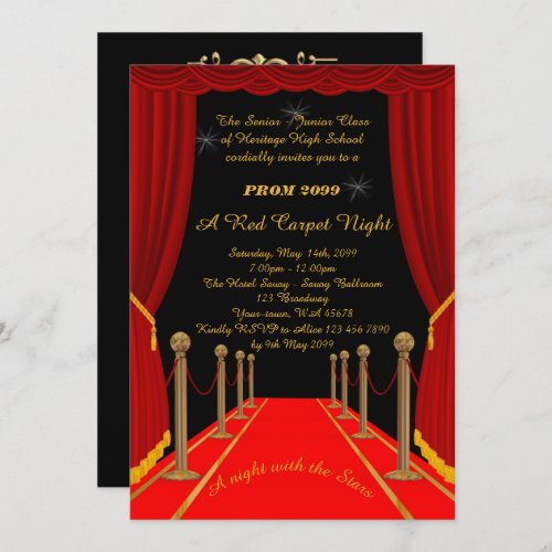 Prom Senior_Junior Gatsby style Red Carpet Night Invitation