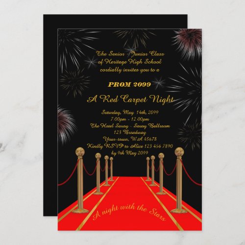 Prom Senior_Junior Gatsby style Red Carpet Night Invitation