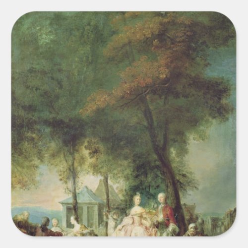 Promenade at Longchamp c1760 Square Sticker