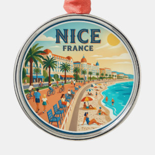 Promenade des Anglais France Metal Ornament