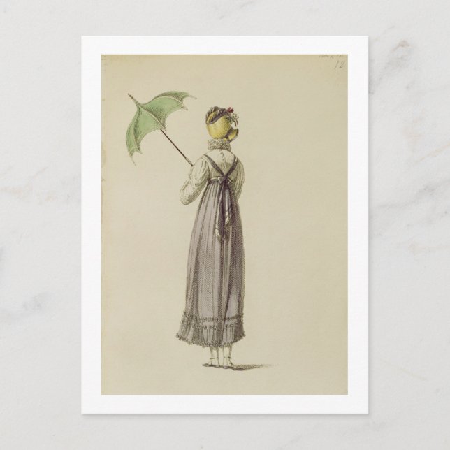 Promenade dress, fashion plate from Ackermann's Re Postcard (Front)