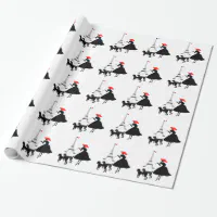 Vintage Mid Century Retro Christmas Lady Wrapping Paper