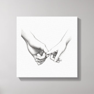 Promise Couple Hands Coloring Page Art Canvas Print