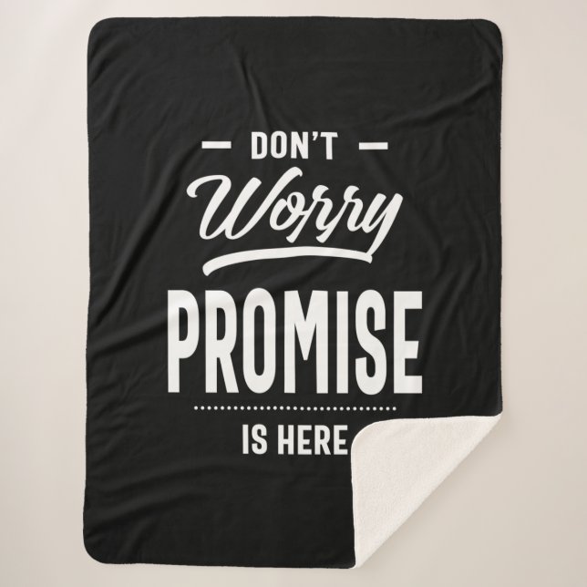 Promise Personalized Name Birthday Gift Sherpa Blanket (Front)