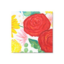Promise Rose Watercolor Nature Red Yellow Floral
