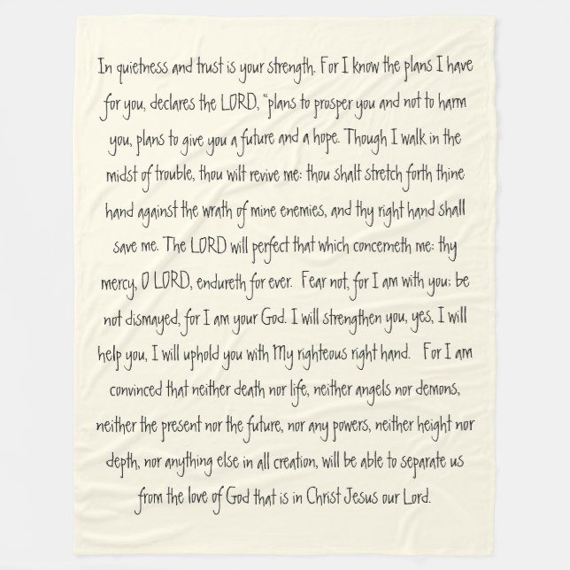 Promises God Bible Verses Comforter Fleece Blanket (Front)