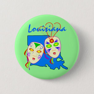 Promo Buttons ~ State Louisiana Mardi Gras Masks