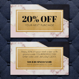 Promo Code Color Block Coupon Discount Cards