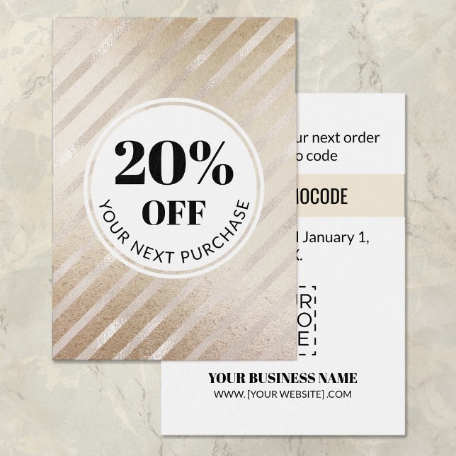 Promo Code Gold Stripes Discount Cards (Creator Uploaded)