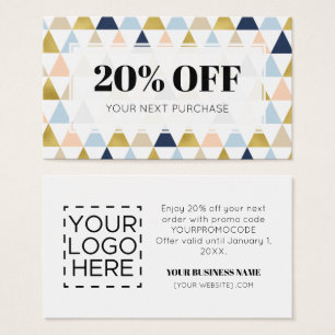 Promo Code Modern Geometric Discount Cards