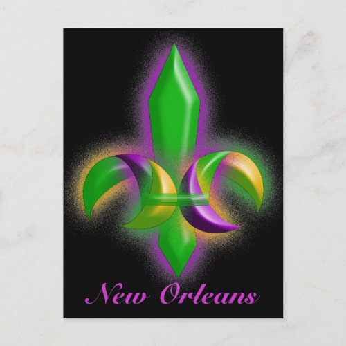 Promo Postcard Glowing Fleur_de_lis New Orleans LA