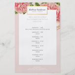 Promo Price Service List Vintage Pink Peony Floral Flyer at Zazzle
