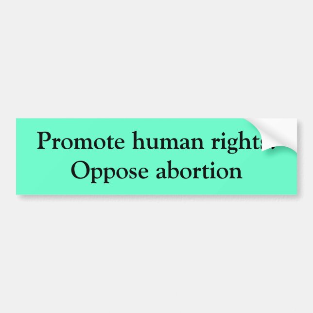 Promote human rights:Oppose abortion Bumper Sticker (Front)