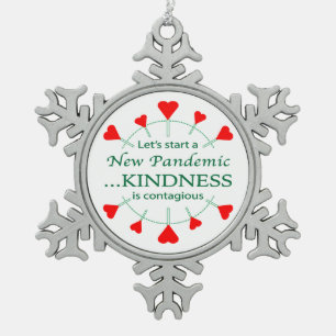 Promote Kindness Snowflake Pewter Christmas Ornament