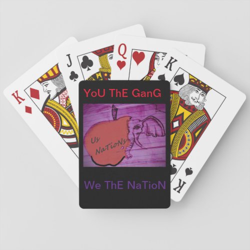 Promote Peace Love  Unity Nations to Nations  Poker Cards