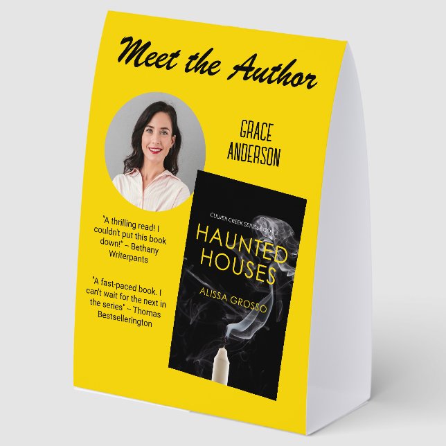 Promote Your Book Custom Author Paper Table Tent (Front)