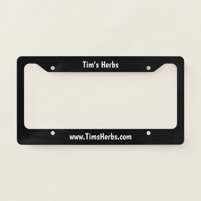 Promote your business black license plate frame (Front)