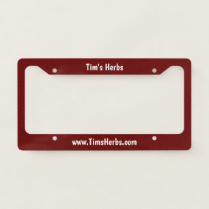 Promote your business dark red license plate frame