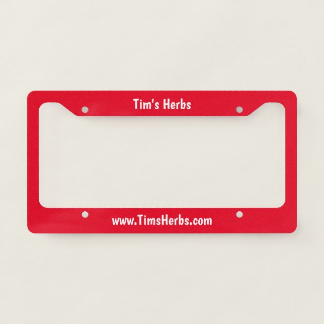 Promote your business red license plate frame (Front)
