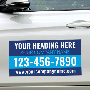 Promote Your Business Vehicle Modern Navy Blue Car Magnet