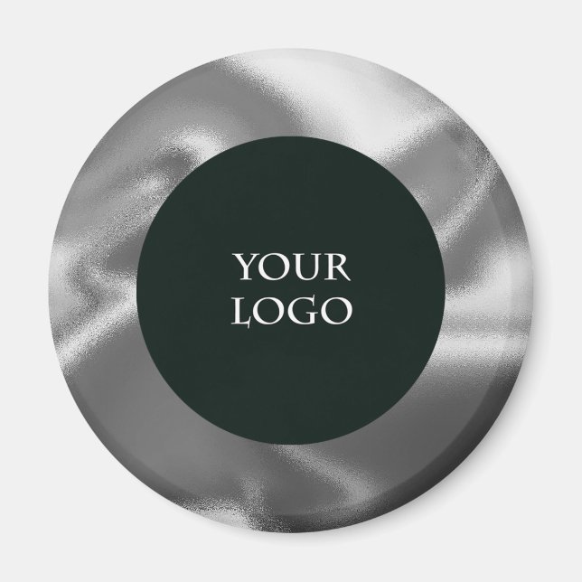 Promote Your Own Business Logo, Silver  Magnet (Front)