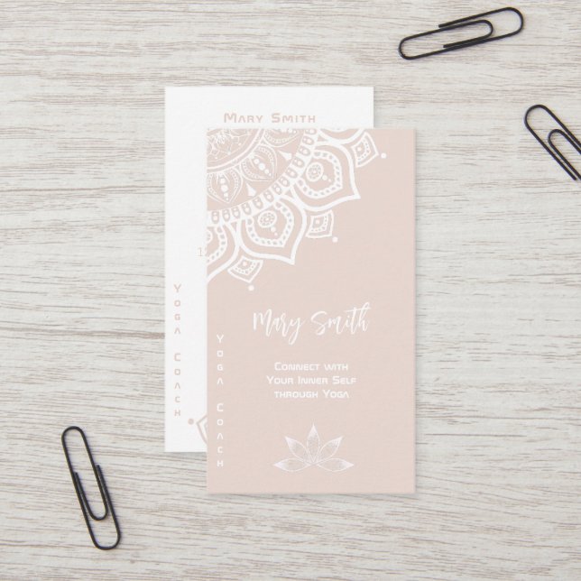 Promote Your Yoga Services Business Card (Front/Back In Situ)