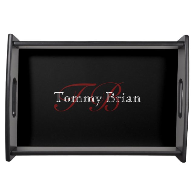 promote yourself name and initials serving tray (Front)
