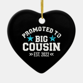 Promoted big cousin 2022 pregnancy announcement ceramic ornament