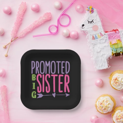 Promoted Big Sister _ Big Sister Reveal Paper Plates
