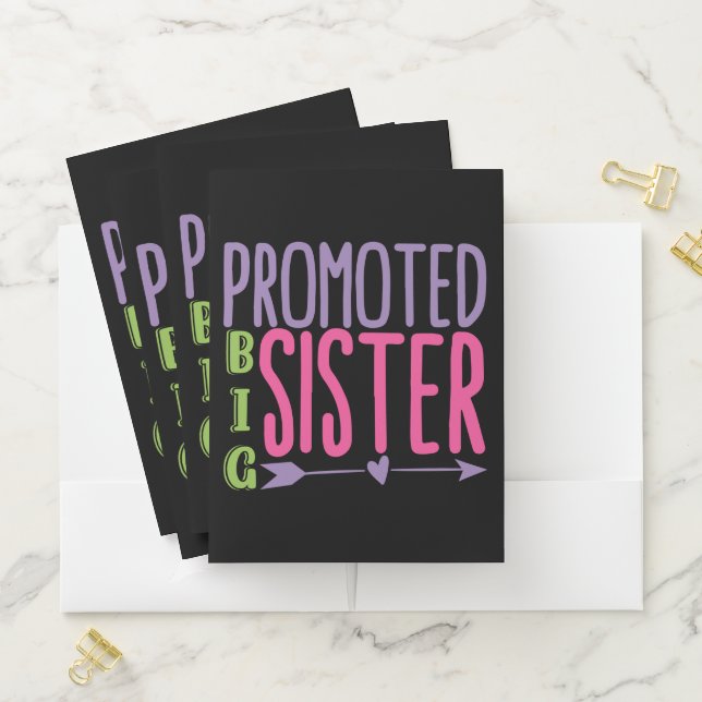 Promoted Big Sister - Big Sister Reveal Pocket Folder (In Situ)