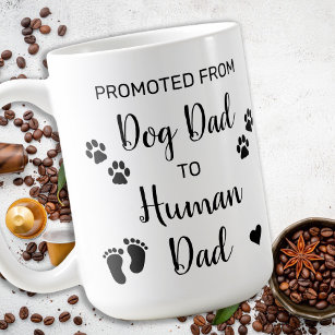 Promoted Dog Dad To Human Dad Pregnancy Reveal Coffee Mug