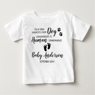 Promoted Dog Grandparents Pregnancy Announcement Baby T-Shirt