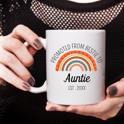 Promoted From Bestie To Auntie Est 2024 New Auntie Mug