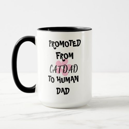 PROMOTED FROM CAT DADTO HUMAN DAD MUG